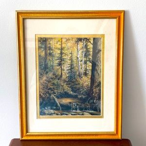 Beautiful picture of woods and a stream.